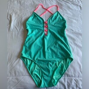 Victoria's Secret Teal and Pink One-Piece Swimsuit